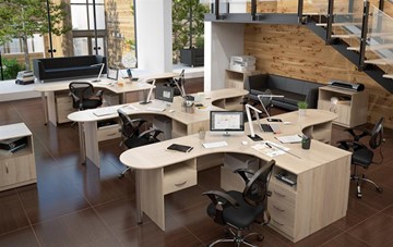 Набор мебели в офис SIMPLE с эргономичными столами и тумбами в Орле - предосмотр 2